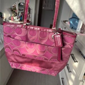 Coach Fuchsia Signature Tote Bag